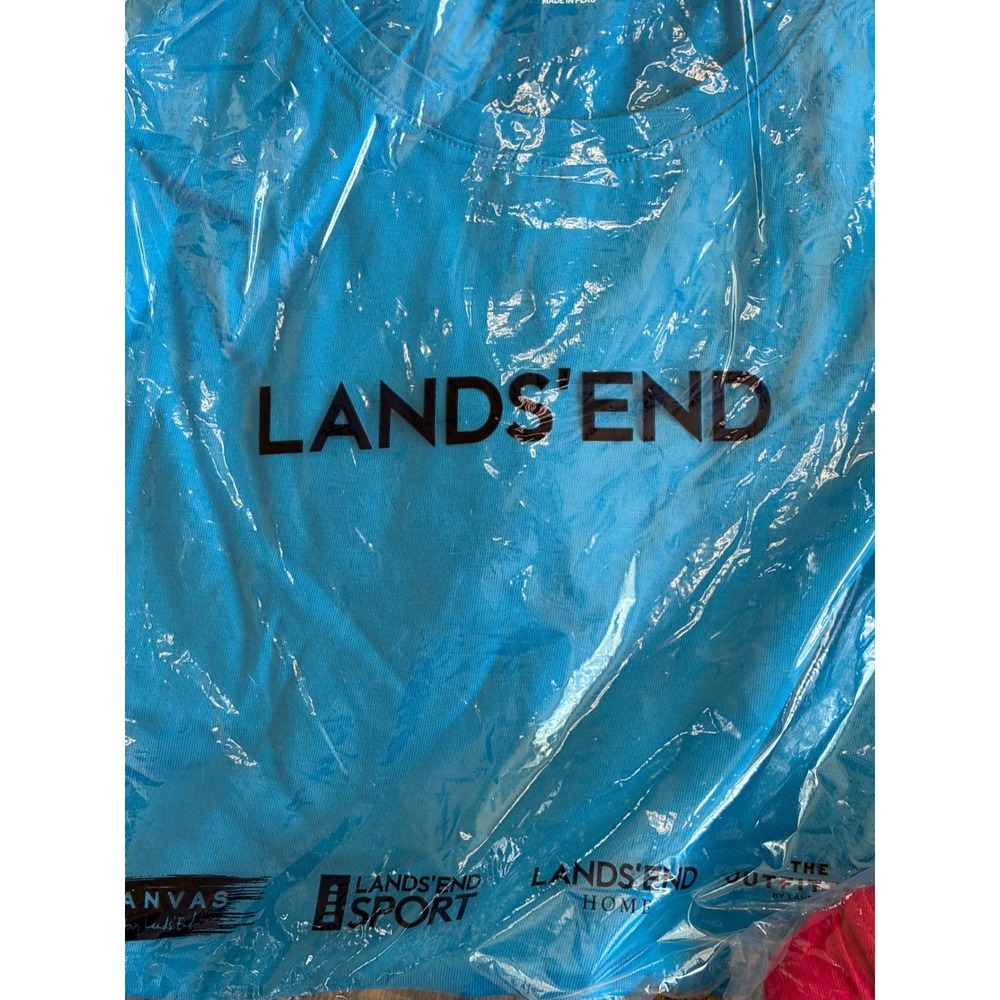 Lands End Womens Relaxed Supima Crew T-Shirt 4 Pack Sz L Blue Pink Purple Teal - Picture 2 of 9